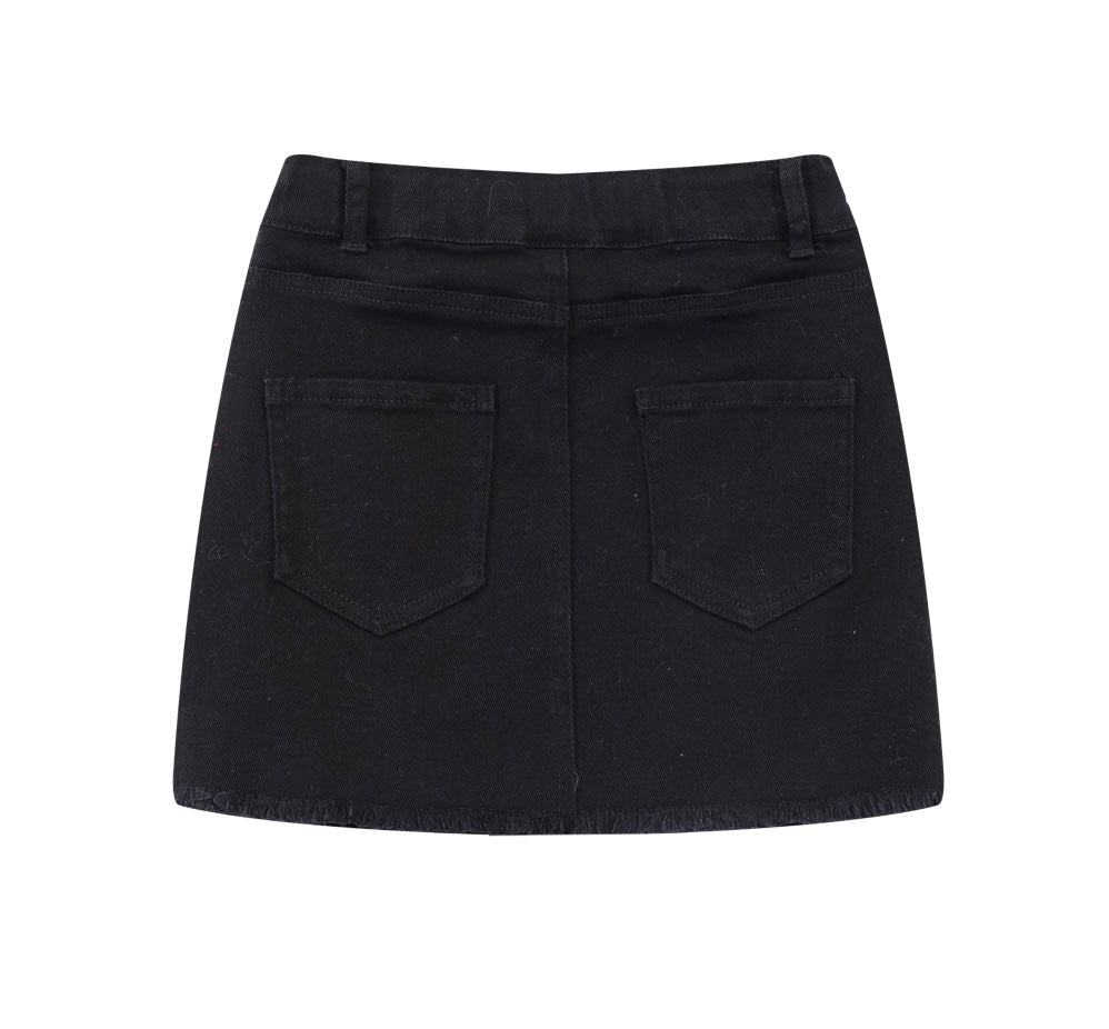 Isla denim skirt (Black) - Mini Boss