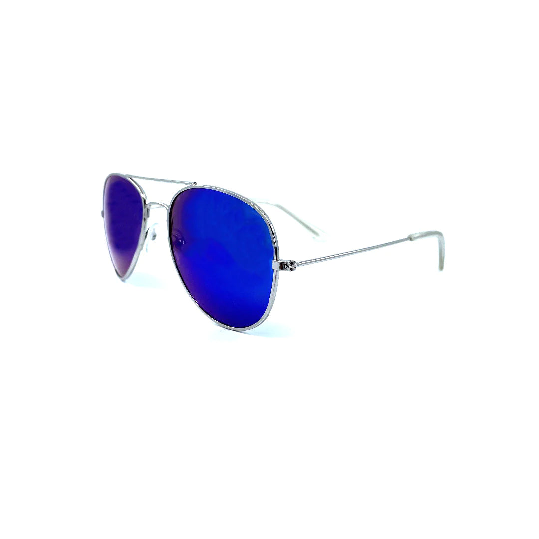 Archer Aviators - Silver with blue mirror lense - Mini Boss
